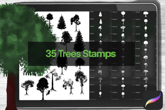Download Trees Procreate Stamps - Procreate Collection