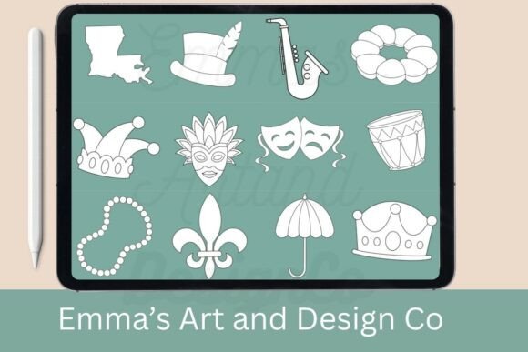 Download Mardi Gras Procreate Stamp Brush Set - Procreate Collection