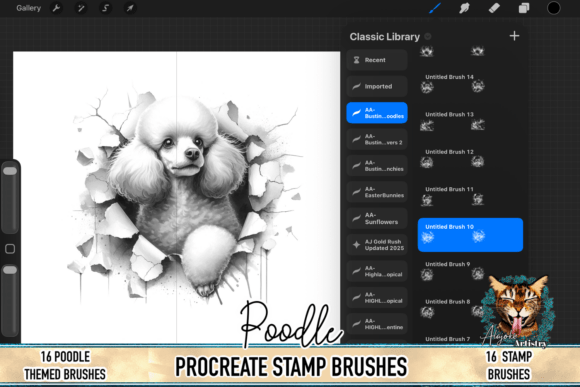 Download Poodle Procreate Brush Stamps - Procreate Collection
