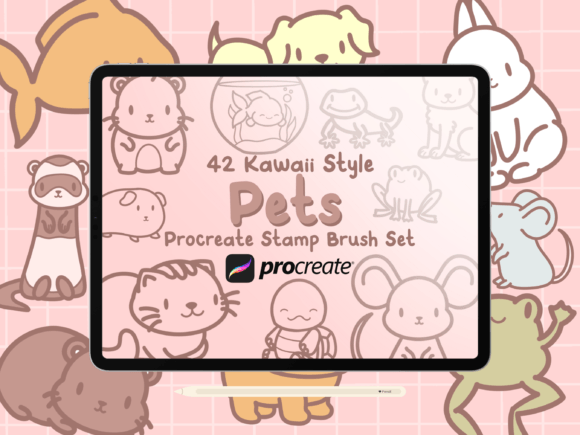 Download Pet Animals Procreate Stamp Brush Set - Procreate Collection