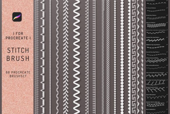 Download 88 Procreate Stitch and Sewing Brushes - Procreate Collection