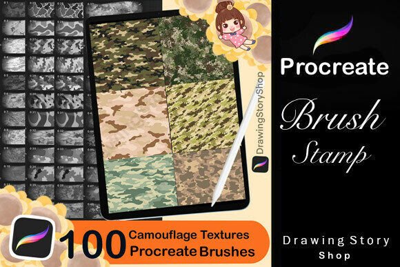 Download 100 Procreate Camouflage Textures Brush - Procreate Collection
