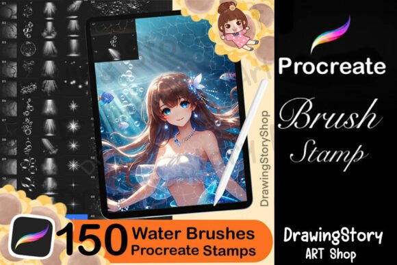Download 150 Procreate Water Brushes: Sea, Ocean - Procreate Collection