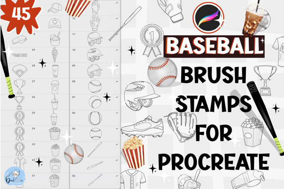 Download 45 Baseball Brush Stamp for Procreate - Procreate Collection