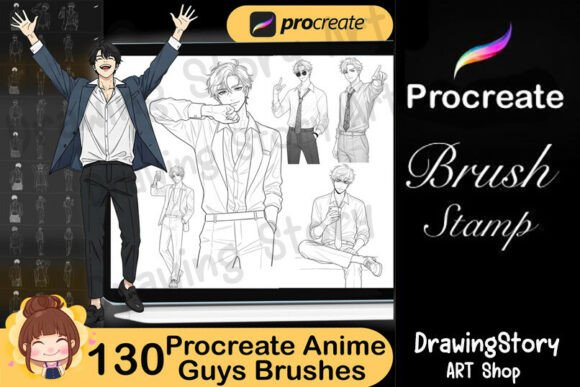 Download 130 Procreate Anime Male Brush Set - Procreate Collection