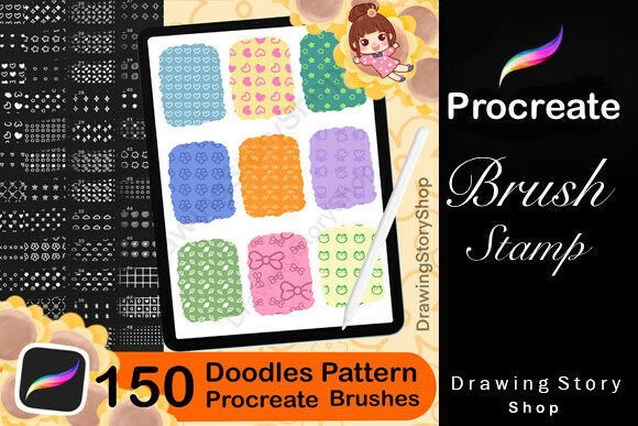Download 150 Doodles Procreate Stamp Brushes - Procreate Collection