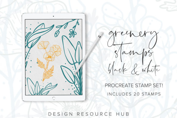Download Greenery Stamps Procreate Stamps - Procreate Collection