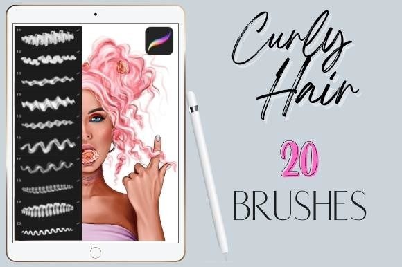 Download Procreate Curly Wavy Hair Brushes Set - Procreate Collection