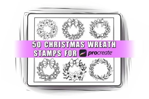 Download 50 Christmas Wreath Procreate Stamps - Procreate Collection