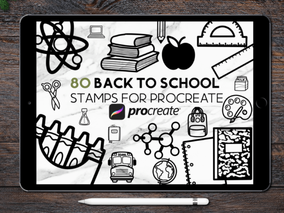 Download Back to School Procreate Stamp Brush Set - Procreate Collection