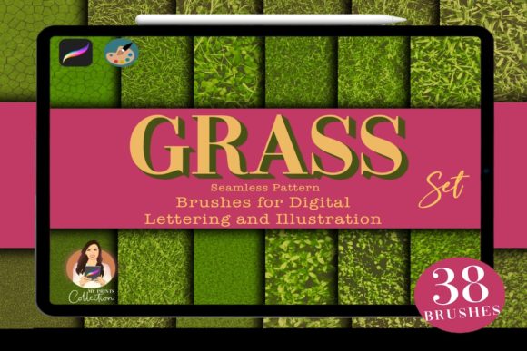 Download Grass Procreate Brush Pack | 39 Brushes - Procreate Collection