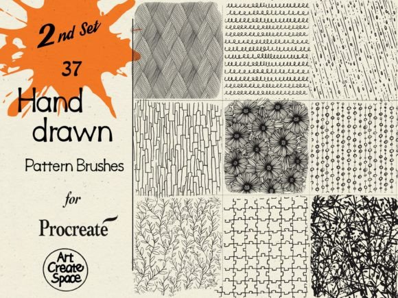 Download Hand Drawn Patterns Procreate Brushes - Procreate Collection
