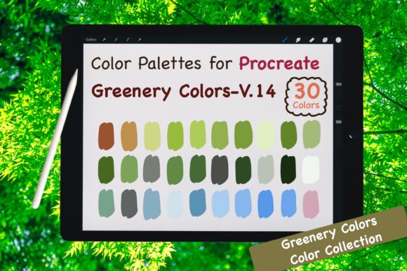 Download Procreate Color Palette-Greenery V.14 - Procreate Collection