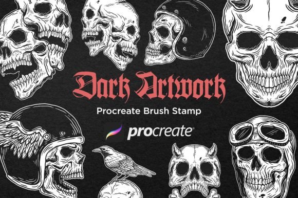 Download 40 Skull Head Dark Art Procreate Brushes - Procreate Collection