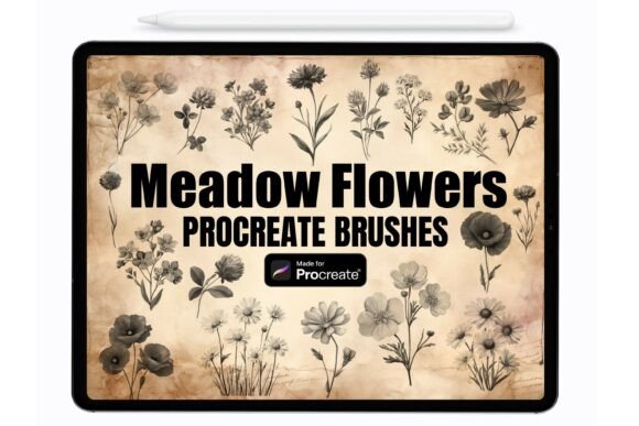 Download Meadow Flowers Procreate Stamps | Brush - Procreate Collection