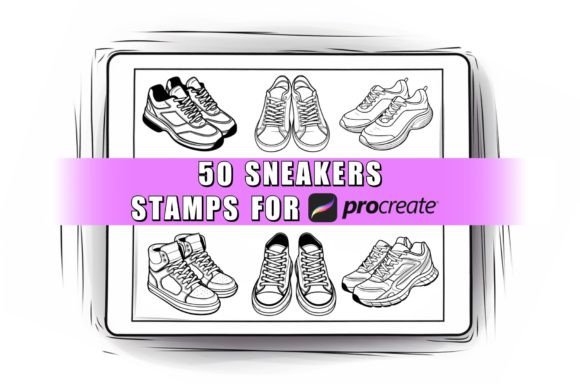Download 50 Sneakers Procreate Stamps Brushes - Procreate Collection