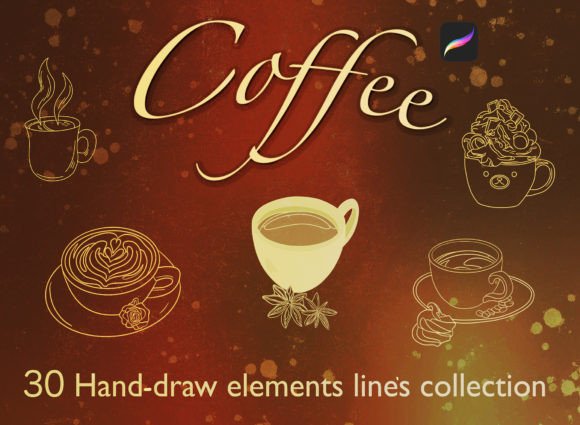 Download Coffee Brush Stamps for Procreate - Procreate Collection