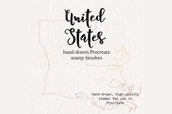 Download Procreate United States 50 States Outline&nbsp;Brushes Stamps - Procreate Collection