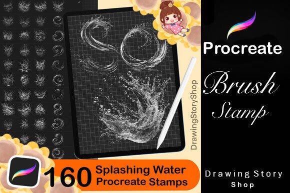 Download 160 Splashes Water Procreate Stamps - Procreate Collection
