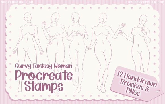 Download Curvy Fantasy Woman Procreate Brush PNGs - Procreate Collection