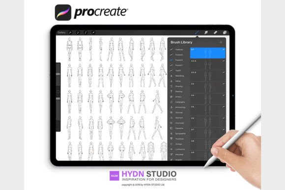Download 9 Head Body Pose Set Procreate Stamp - Procreate Collection