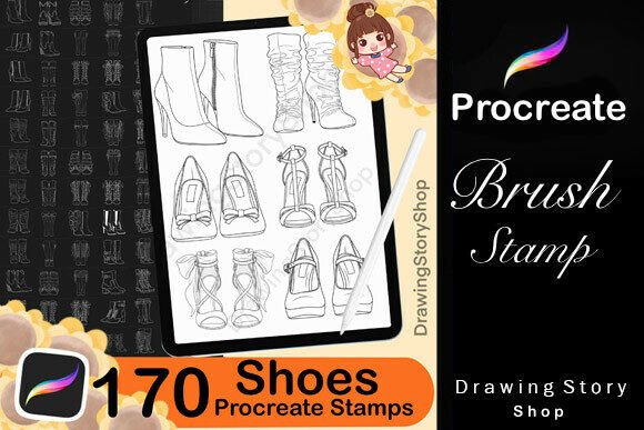 Download 170 Procreate Shoes Stamp Brushes - Procreate Collection