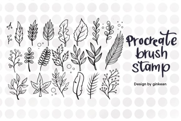 Download 22 Leaf Brush Stamps, Procreate Brush - Procreate Collection