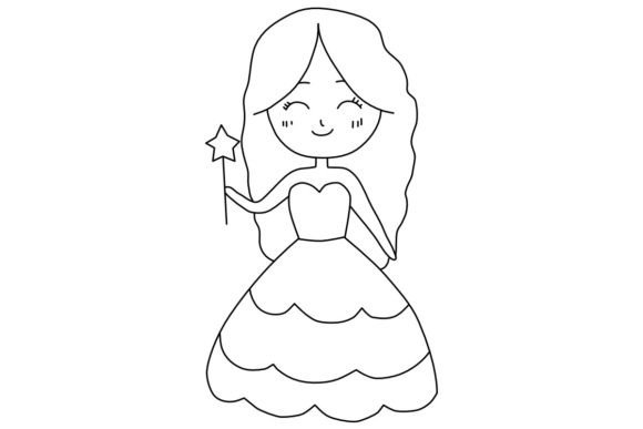 Download Princess Line Art Procreate Brush Stamp - Procreate Collection