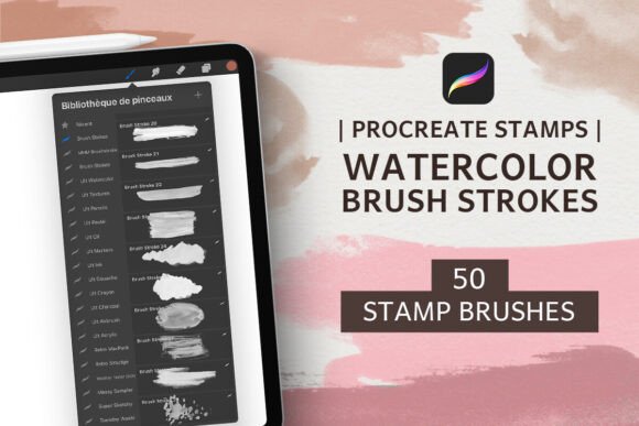 Download 50 Procreate Brush Strokes Stamp Brushes - Procreate Collection