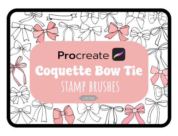 Download Bow Stamp Procreate,Ribbon Stamp Brushes - Procreate Collection
