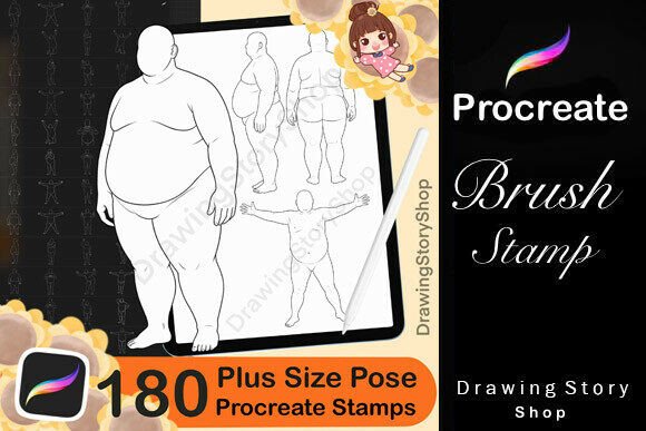 Download 180 Procreate Male Plus Size Body Stamps - Procreate Collection