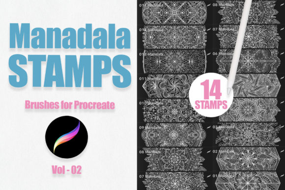Download Procreate Brushes. Mandala Stamps Vol-02 - Procreate Collection