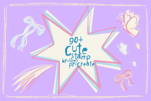 Download Cute Brush Kawaii Stamp Procreate - Procreate Collection