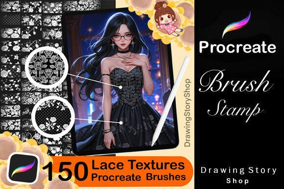 Download 150 Procreate Lace Texture Brushes - Procreate Collection