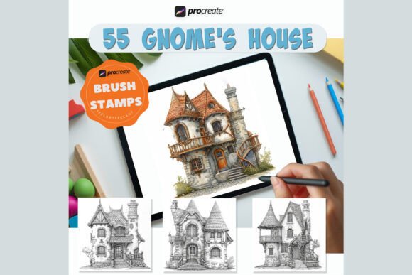 Download 55 Gnome's House Procreate Brush Stamps - Procreate Collection