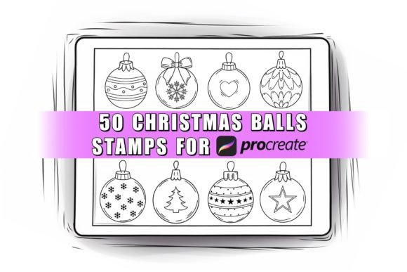 Download 50 Christmas Balls Procreate Stamps Brus - Procreate Collection