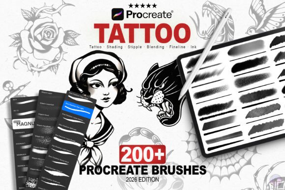Download 200+ Procreate Tattoo Brushes - Procreate Collection