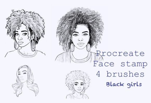 Download Procreate Stamp Black Girls,  Brushes - Procreate Collection