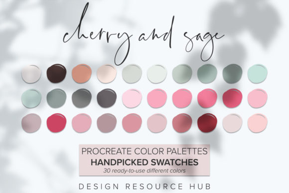 Download Procreate Color Palette: Cherry and Sage - Procreate Collection