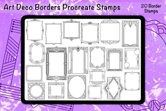 Download Art Deco Borders Procreate Stamps - Procreate Collection