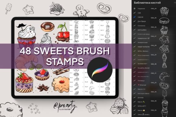 Download SWEET STAMPS BRUSHES for PROCREATE - Procreate Collection