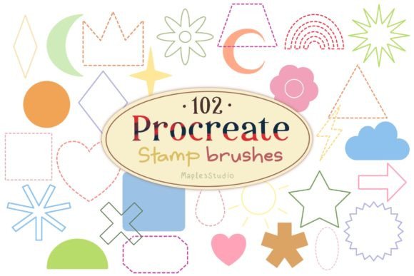 Download Basic Shape Stamp Brush for Procreate - Procreate Collection