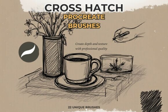 Download Cross Hatch Procreate Brushes X22 - Procreate Collection