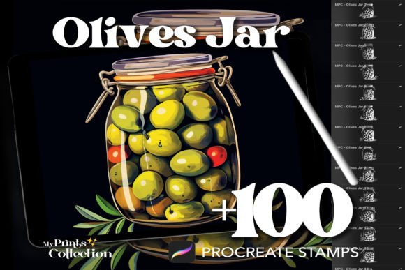 Download 100+ Procreate Olives Jar Stamps - Procreate Collection