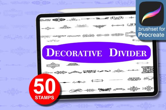 Download 50 Decorative Divider Brushes, Procreate - Procreate Collection
