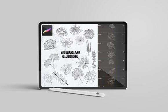 Download 15 Floral Stamp Brushes Procreate - Procreate Collection