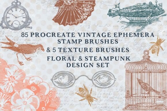 Download 85 Procreate Ephemera &amp; Texture Brushes - Procreate Collection