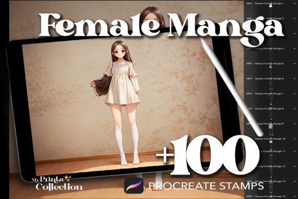 Download 100+ Procreate Female Manga Stamps - Procreate Collection