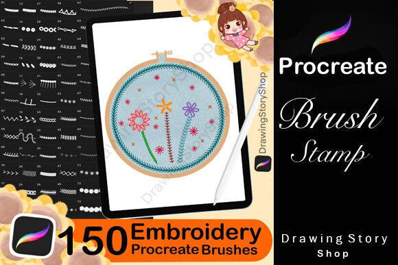 Download 150 Procreate Embroidery Brushes - Procreate Collection