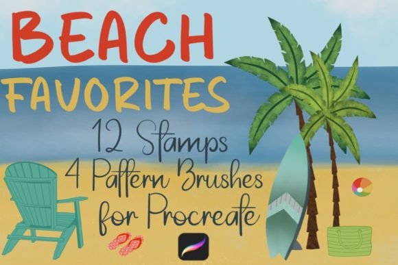 Download Beach Favorites Stamps for Procreate - Procreate Collection